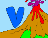 Coloring page Volcano  painted bycuco