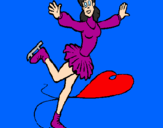 Coloring page Female ice skater painted byoriana
