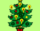 Coloring page Christmas tree with candles painted bymichele