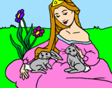 Coloring page Princess of the forest painted bygabi