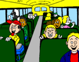 Coloring page School bus painted byRACHELL A.