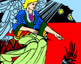 Coloring page Nativity angel painted byalex