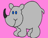 Coloring page Rhinoceros painted bykendall