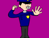 Coloring page Traffic police painted byelian