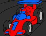 Coloring page Racing car painted byL.J.