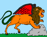 Coloring page Winged lion painted byCandie