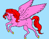 Coloring page Pegasus flying painted byDennisse