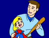 Coloring page Father and son painted bymimi