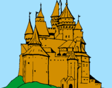 Coloring page Medieval castle painted byDwight D. Eisenhower