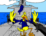 Coloring page Stork in a boat painted byWyatt