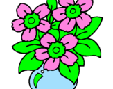 Coloring page Vase of flowers painted byrosa