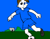 Coloring page Playing football painted byindian