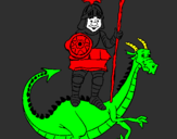 Coloring page Saint George and the dragon painted byaiden
