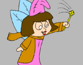 Coloring page Little fairy painted byMarga
