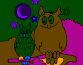 Coloring page Owls painted byANGEL