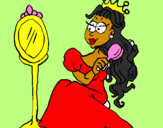 Coloring page Princess and mirror painted bymadysanbatten