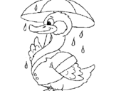 Coloring page Duck in the rain painted byFOFO