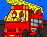 Coloring page Fire engine painted byJuan Pablo