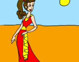 Coloring page Roman woman II painted bytania