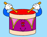 Coloring page Drum painted byindia