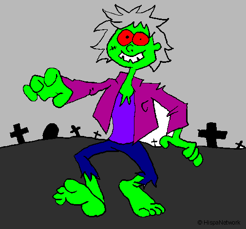 Coloring page Zombie painted bylarita
