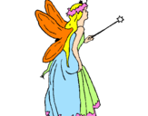 Coloring page Fairy with long hair painted bylaura