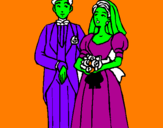Coloring page The bride and groom III painted byCLAUDIA 