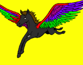 Coloring page Pegasus in flight painted bykylie