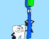 Coloring page Tooth and toothbrush painted byfatima