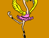 Coloring page Ballet ostrich painted bynico