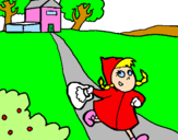 Coloring page Little red riding hood 3 painted bygenesis