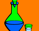Coloring page Carafe and glass painted byanna rose