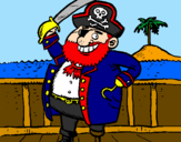 Coloring page Pirate on deck painted byThe God Of Freedom