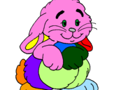 Coloring page Affectionate rabbit painted byanonymous
