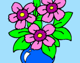 Coloring page Vase of flowers painted byvalentina