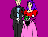 Coloring page The bride and groom III painted bymamaleomamamica