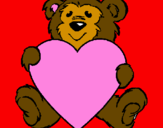 Coloring page Bear in love painted byVale