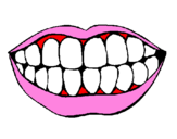 Coloring page Mouth and teeth painted byflora