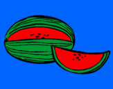 Coloring page Melon painted bydarielys