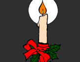 Coloring page Christmas candle painted byZac and Jonathan
