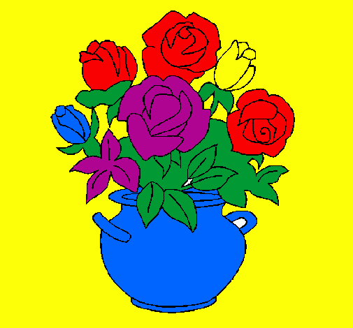 Coloring page Vase of flowers painted byTRINITY