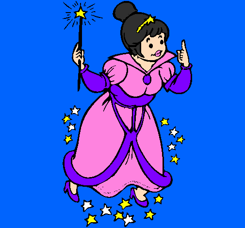 Coloring page Fairy godmother painted by6