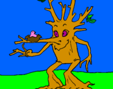 Coloring page Tree painted byn%uFFFDr%uFFFD