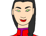 Coloring page Young Chinese woman painted byMARINA A
