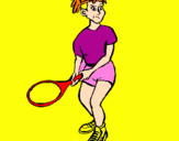 Coloring page Female tennis player painted byyeisla