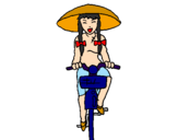 Coloring page Young Chinese woman painted bymichelle