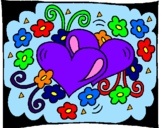 Coloring page Hearts and flowers painted byBRIANNA V. 