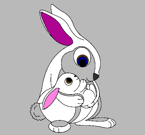Coloring page Mother rabbit painted byIratxe