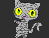 Coloring page Doodle the cat mummy painted byPZ