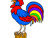 Coloring page Cock singing painted bygallo